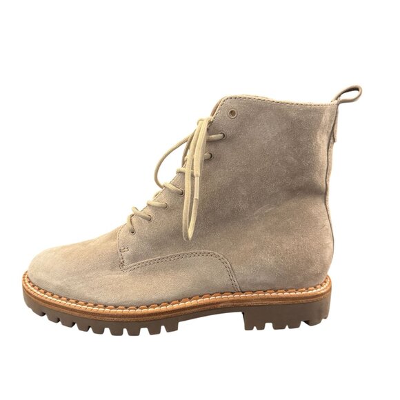 Vince Shoes - Vince Cabria Suede Lug Boot Women's Beige Side Zip Combat, Size 9M NWOB